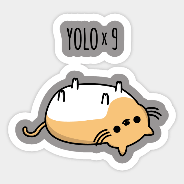 YOLO x 9 Sticker by Bomdesignz